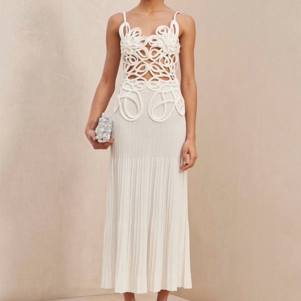 Cult Gaia White Nalda Knit Dress in White